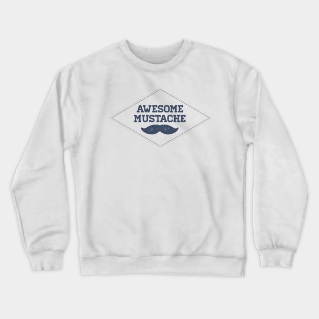 Awesome Mustache (dark) Crewneck Sweatshirt by mikevotava